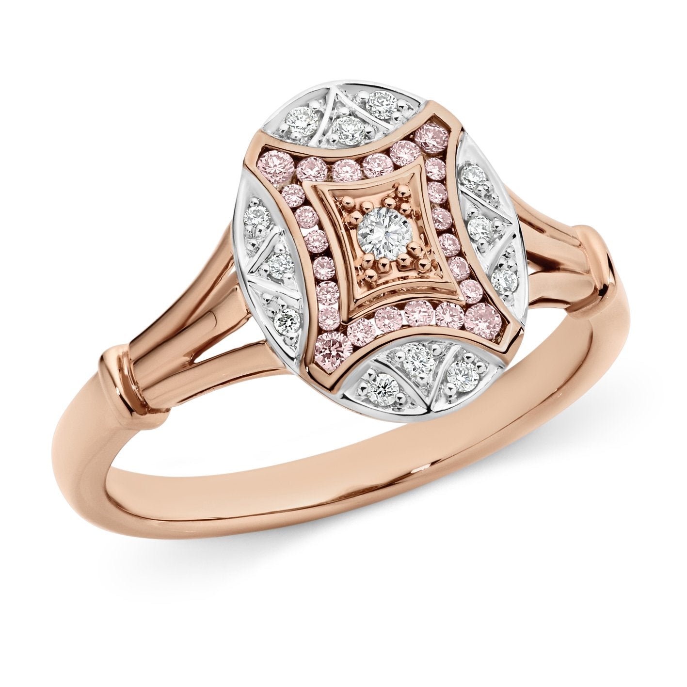 0.20ct Pink Diamond Ring in 9ct Rose & White Gold