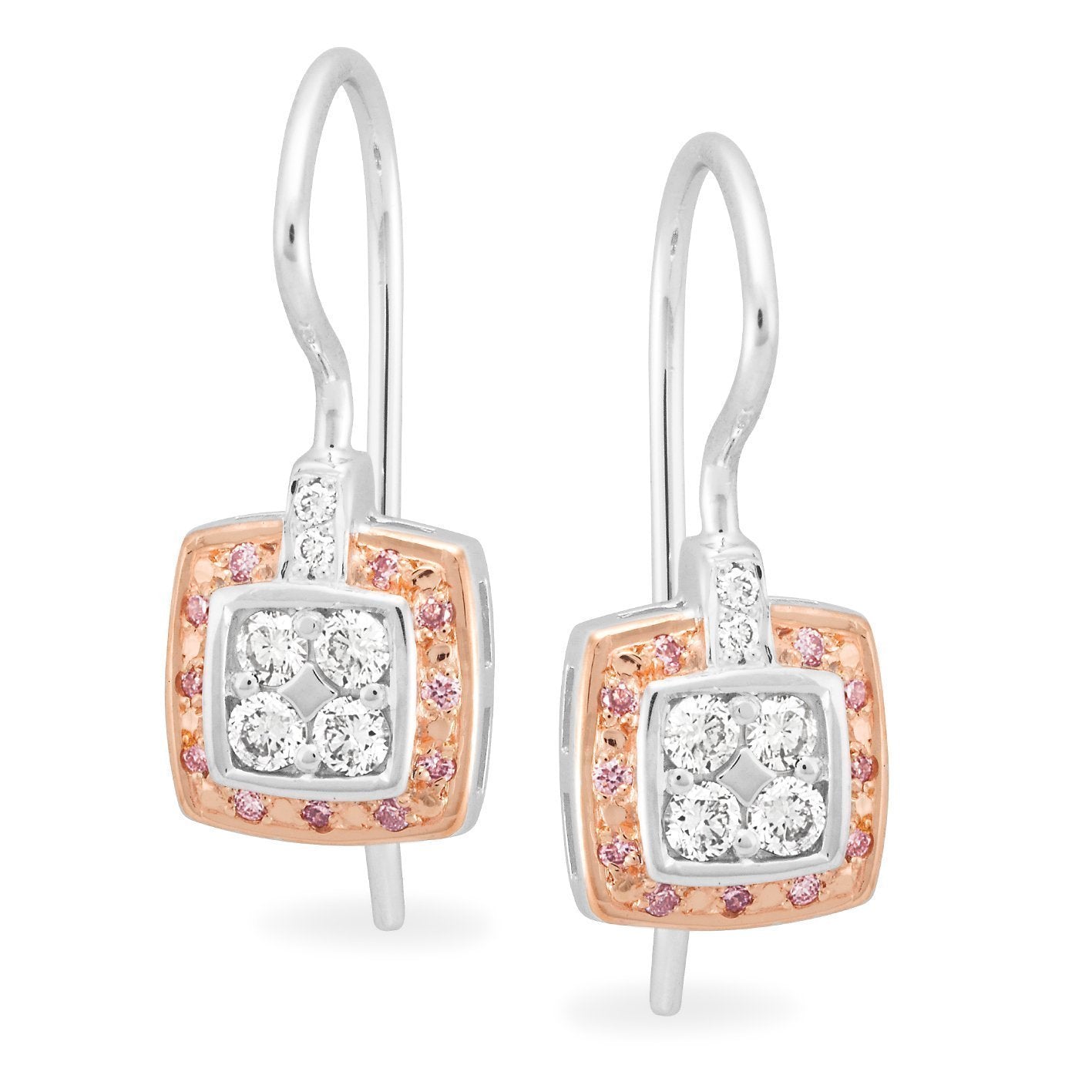 0.26ct Pink Diamond Earrings in 9ct White & Rose Gold