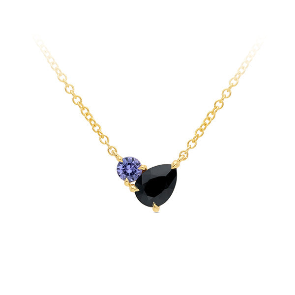 0.85ct Sapphire & 0.19ct Tanzanite Necklet in 9ct Yellow Gold