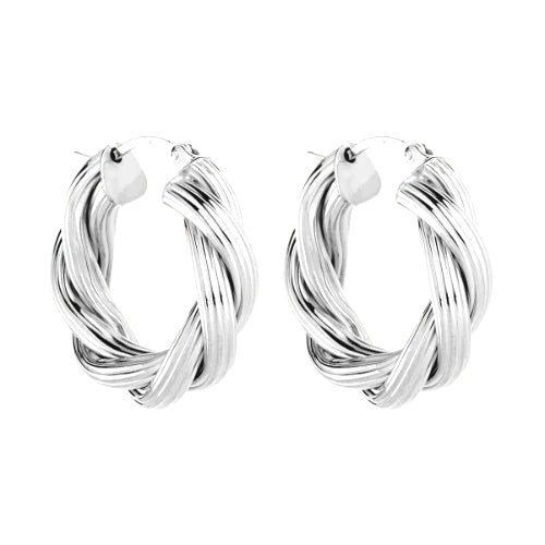 NAJO Glamour Hoop Silver Earrings