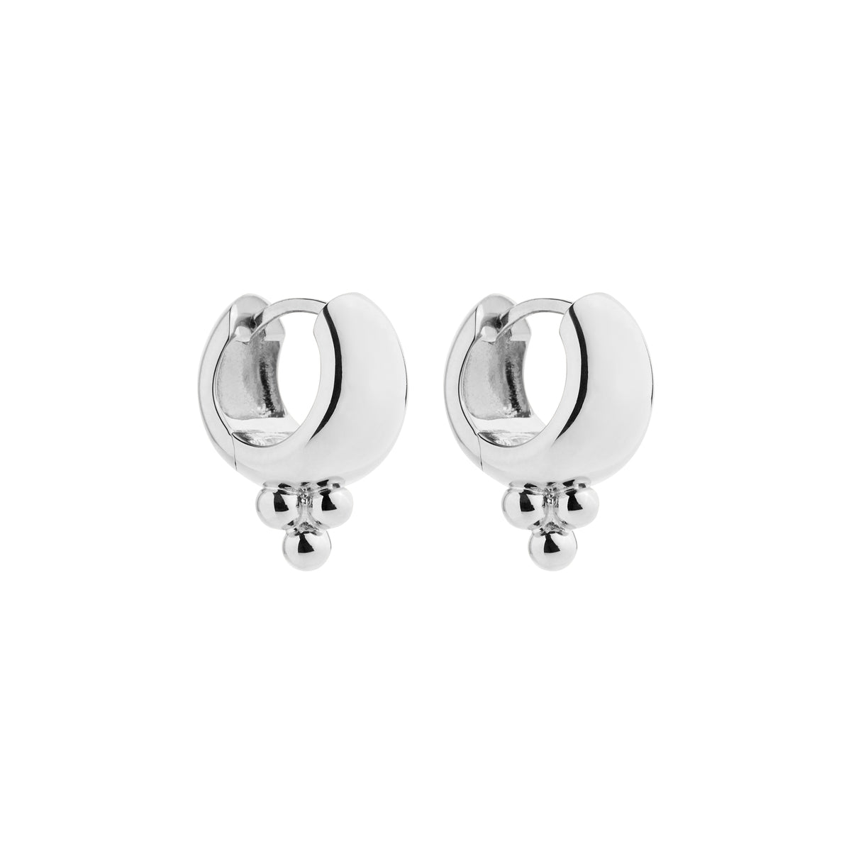 NAJO Genie Silver Huggie Earrings